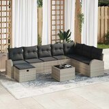  Set sofe 9 kom. Svjetlosiva poliratan | shoptok.hr