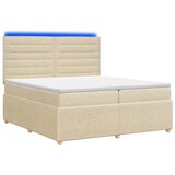  LED okvir za krevet s madracem Krem 200 x 200 cm Tkanina - Krem 200 x 200 cm Dizajn linija | shoptok.hr