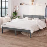 Furnova Posteljni okvir siv iz trdnega lesa 120x190 cm, (21943901) | Shoptok.si
