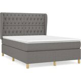  Box spring postelja z vzmetnico temno siva 140x200 cm blago, (20724937) | Shoptok.si