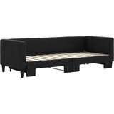  Dnevni krevet na razvlačenje crni 80 x 200 cm od tkanine | shoptok.hr