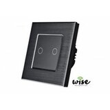 Wise Wifi pametni prekidač, aluminijumski panel crni - 2 tastera WP0043 Cene