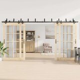  Komplet opreme za drsna vrata 427 cm jeklo črne barve, (22046868) | Shoptok.si