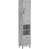 Maison Chic Visoka omara - Komoda - Predalnik betonsko siva 34,5x34x180 cm inženirski les, (21722446) | Shoptok.si