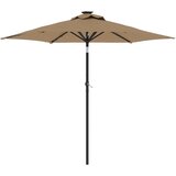  Vrtni suncobran s čeličnom šipkom LED smeđesivi 225x225x212 cm | Eponuda.com