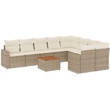 Maison Chic Seti vrtnega pohištva - Vrtna garnitura - Vrtni pohištvo set 10-delna z blazinami bež poli ratan, (21817050) | Shoptok.si