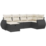  6-dijelni set vrtnih sofa s jastucima crni od poliratana Crna 70 x 62.5 x 69 cm | Shoptok.si