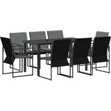  Vrtni set za objed 9 pcs Crna i antracit 160 x 80 x 73 cm | shoptok.hr