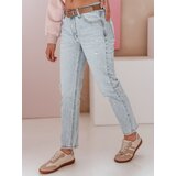 DStreet Spodnie damskie jeansowe slim fit z paskiem SLIMLEN niebieskie Cijene