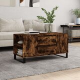 vidaXL Klubska mizica dimljeni hrast 102x44,5x50 cm inženirski les | Shoptok.si