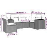 vidaXL 5-dijelni vrtni set sofa s jastucima bež od poliratana | shoptok.hr