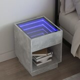  Noćni ormarić s beskonačnim LED siva boja betona 40x40x50 cm | shoptok.hr
