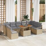 vidaXL set od 10 komada vrtnih sofe s jastučićima bež poli ratan | shoptok.hr