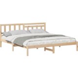 vidaXL konstrukcija postelje rjava 150 x 200 cm masivno borovo les | Shoptok.si