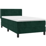 Box spring krevet s madracem tamnozeleni 100x200 cm baršunasti | shoptok.hr