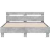  Okvir za krevet s uzglavljem i LED siva boja betona 150x200 cm | shoptok.hr