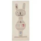 Ročno tkana otroška igralna preproga iz mešanice volne 75x180 cm Rabbit Hopscotch –