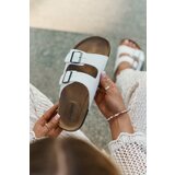 EVENTO Women's Slides On Cork Platform With Buckles White Redore | shoptok.hr