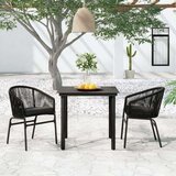  3-dijelni vrtni blagovaonski set crni | shoptok.hr