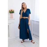 Kesi Włoski Long dress with a decorative belt nautical Cijene