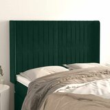  Uzglavlje s ušima tamnozeleno 147x16x118/128 cm baršunasto | shoptok.hr