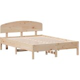  Posteljni okvir z vzglavjem 135x190 cm trdna borovina | Shoptok.si