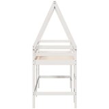  Krevet na kat s ljestvama i krovom bijeli 90x190 cm od borovine | shoptok.hr