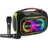 Prijenosni bluetooh zvučnik FM radio sa dva mikrofona S6300PRO crni