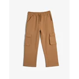 Koton Basic Cargo Sweatpants with Flap Pocket Detail and Tie Waist