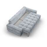 Cosmopolitan Design Svetlo modra žametna raztegljiva sedežna garnitura s prostorom za shranjevanje 250 cm Wicklow – | Shoptok.si