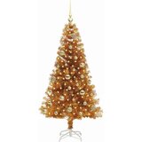vidaXL Božično drevo med 150 LED z stojalom Zlata 150 cm PET | Shoptok.si