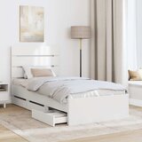  Krevetna konstrukcija Bijelo 75 x 190 cm Inženjersko Drvo | shoptok.hr