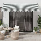 Zložljiva tenda antracit in bela 3,5x2,5 m tkanina in aluminij