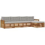 vidaXL Zunanja garnitura za sedenje 5 pcs Naravna in svetlo siva, (5000279717) | Shoptok.si