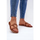 Boto Decorated Flat Women's Sandals Camel Adivrae | Shoptok.si
