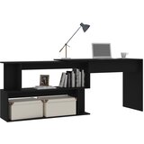  Kutni radni stol crni 200 x 50 x 76 cm od konstruiranog drva | Eponuda.ba