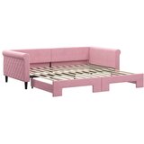  Dnevni krevet na razvlačenje ružičasti 100 x 200 cm baršunasti | shoptok.hr