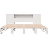  Knjižna postelja brez vzmetnice bela 200x200 cm trden les | Shoptok.si