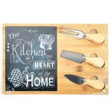 Mhome Set deska za rezanje 53x12x3,5cm + 3kos noži za sir Kitchen / les, inox, (21318147) | Shoptok.si