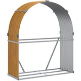 vidaXL Nosilec za polena svetlo rjav 120x45x140 cm pocinkano jeklo, (21036199) | Shoptok.si