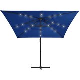 In Konzolni suncobran s čeličnom šipkom LED 250 x 250 cm azurni | shoptok.hr