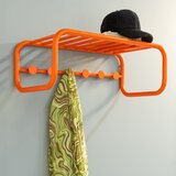 Spinder Design Oranžen kovinski stenski obešalnik s polico Retro – | Shoptok.si