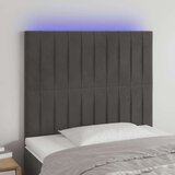  Posteljno vzglavje temno sivo 80x5x118/128 cm žamet, (20792974) Cene