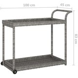 vidaXL barska kolica siva 100 x 45 x 83 cm od poliratana | shoptok.hr