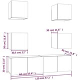  6-dijelni set TV ormarića sivog sonome konstruirano drvo | shoptok.hr