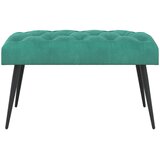  Klupa s gumbastim tkanjem Tirkizna 80 x 40 x 46 cm Baršun | shoptok.hr
