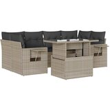  7-dijelni set vrtnih sofa svjetlosivi od poliratana | shoptok.hr