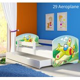  Dječji krevet ACMA s motivom, bočna bijela + ladica 160x80 cm 29 Aeroplane | shoptok.hr