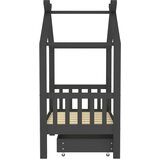 vidaXL okvir za dječji krevet s ladicom tamnosivi 70 x 140 cm borovina | shoptok.hr