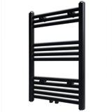 vidaXL kupaonski radijator za ručnike s prečkama ravni crni 500 x 764 mm cijene